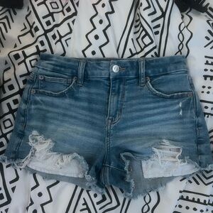 American Eagle Blue Jean Shorts Distressed Cut-Off